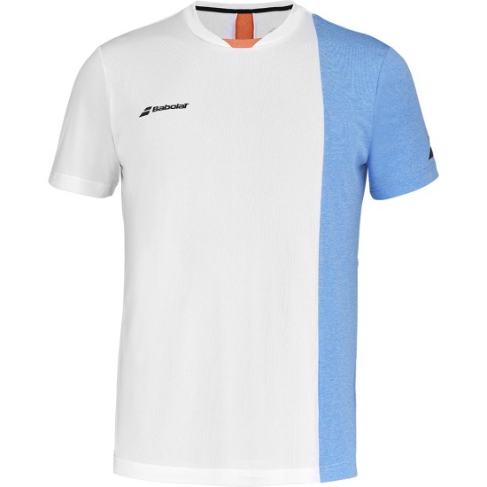 PLAY CREW NECK TEE MEN WHITE / BLITHE BLUE