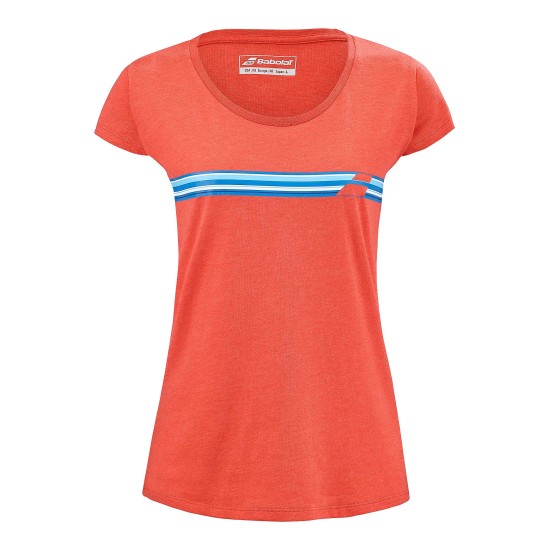 EXERSIZE STRIPE TEE POPPY RED