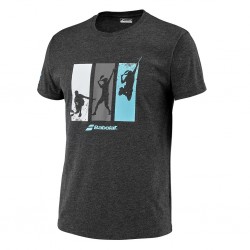 PADEL COTTON TEE MEN BLK HTHR
